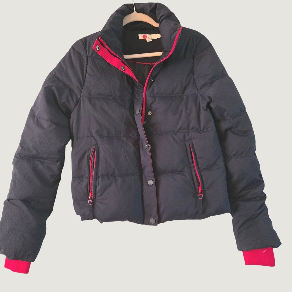 Boden Arundel Navy Blue Red Down Feather Puffer Jacket Size US 6 UK 10 T0244